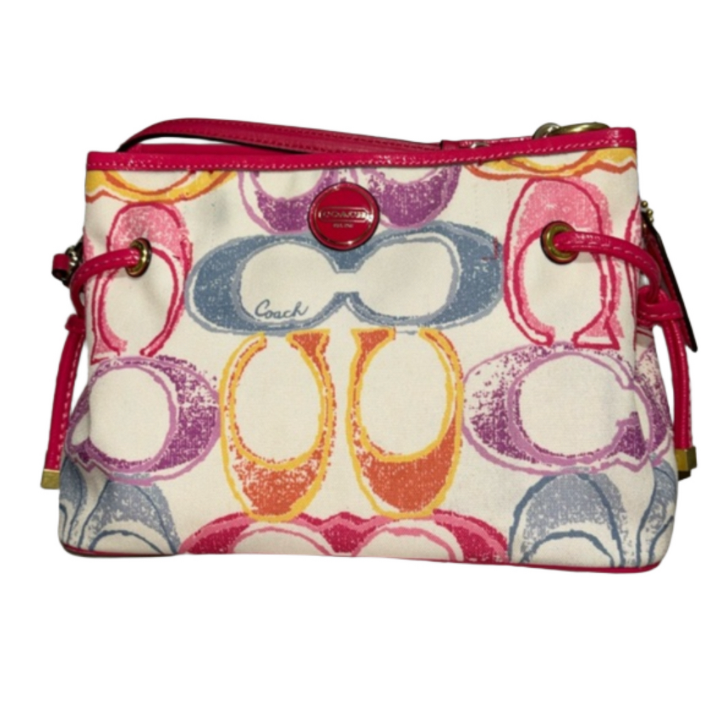 Coach Signature Poppy, EUC,NCO, Multi Color, 11x7, gold hardware